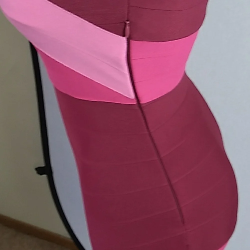 NEW  superdown women bandage bodycon dress pink/Red mini dress size S NWT - Picture 5 of 9